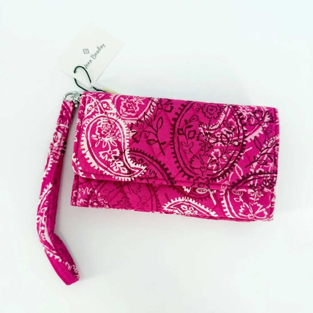 NWT Vera Bradley Smartphone Wristlet in Stamped Paisley - Picture 1 of 7